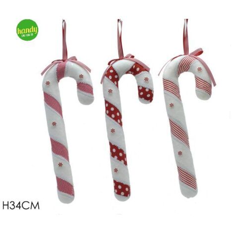 Appendino natalizio caramella general trade bianca e rossa h.34 cm (1pz)