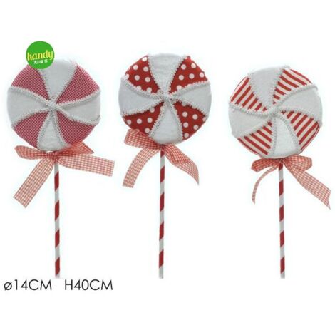 Appendino natalizio caramella general trade bianca e rossa h.40 cm (1pz)