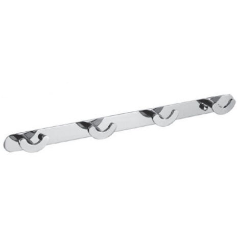 Appendino porta accappatoio bagno 4 ganci 30 cm in Ottone Cromato ''HOOK-500-4''
