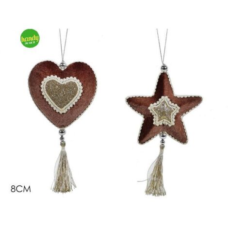 Appendino stella o cuore general trade rosso e oro con pendente (1pz)