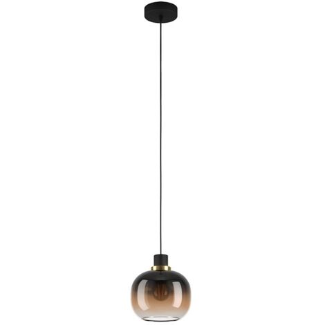Appeso leggero Oilella Brass Black-Brown-Transparent H: 110 Ø: 19 cm dimmerabile