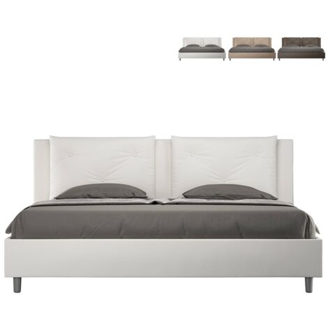 Appia K gepolstertes King-Size-Doppelbett 180x200  Farbe: Weiß - Version: Standardmodell