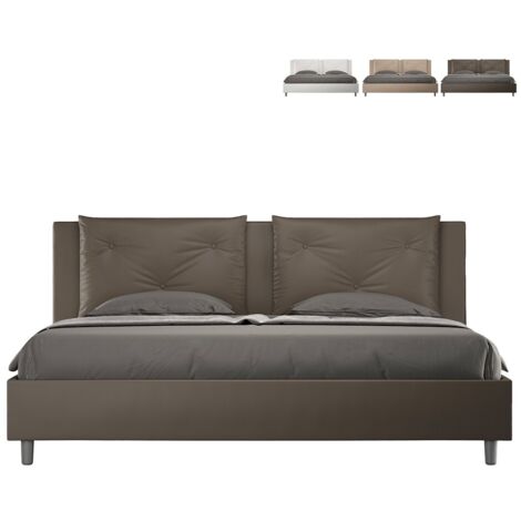 Appia K lit double king-size capitonné 180x200  Couleur: Marron - Version: Modèle standard