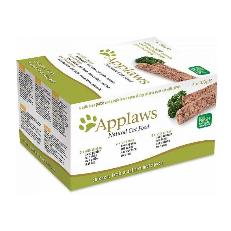 

Applaws Cat Paté 100g Multipack Pollo, Cordero y Salmón 7x100