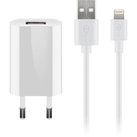 Apple Lightning Ladeset (5 W), Netzteil mit Apple Lightning-Kabel, 1 m, weiß.