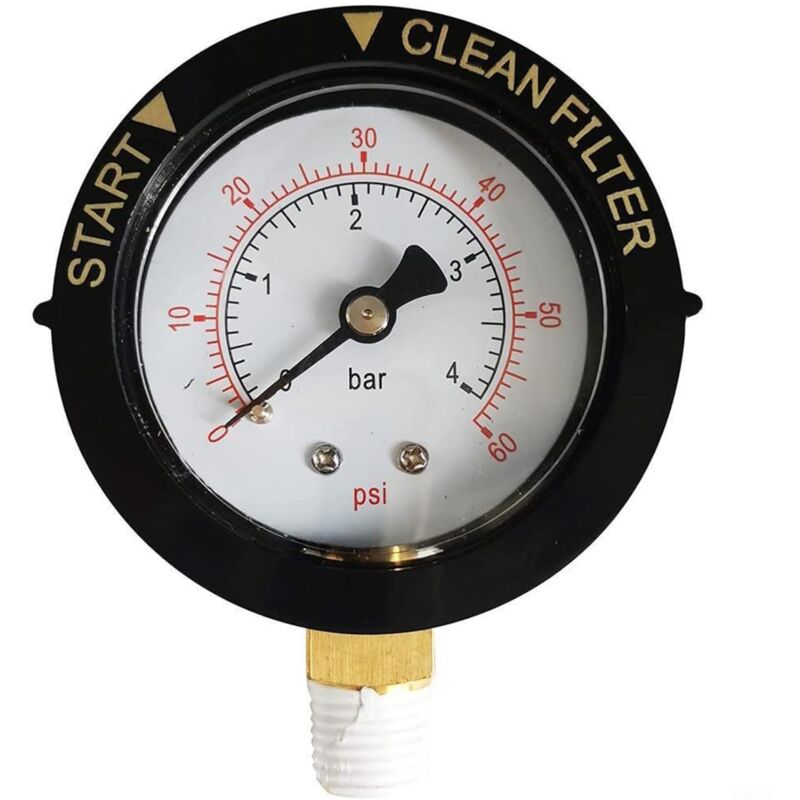 Applicable 1 manomètre de filtre de piscine 1/4 NPT - Support pour pompe de nettoyage - Affichage du filtre