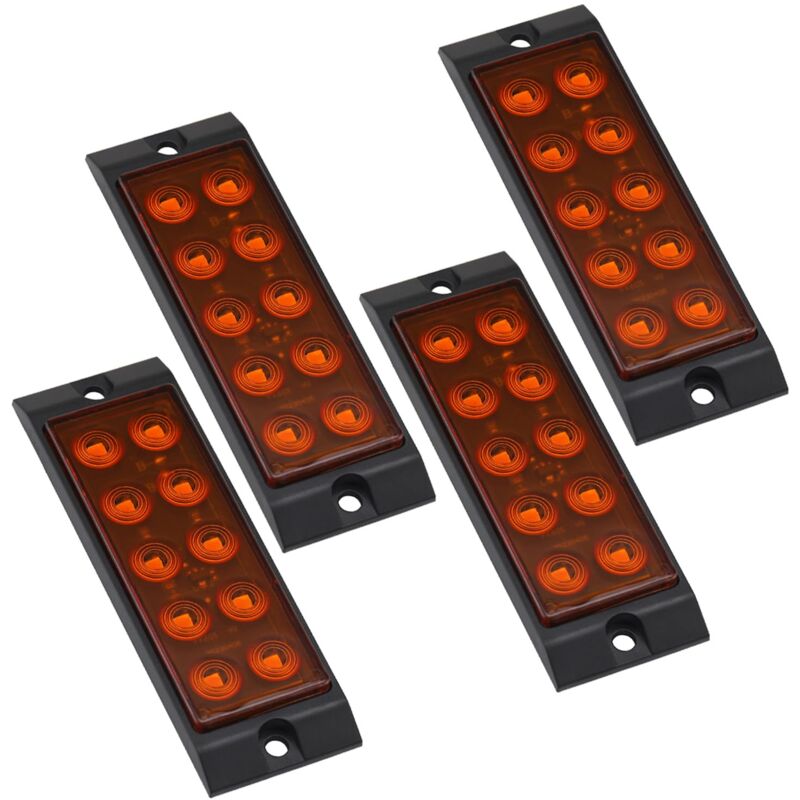 Applicable 10 PCS Feu de position latéral de remorque 12V-24V,feux de circulation étanches IP67 pour camion,feux de couleur ambre,10 LED,feux de