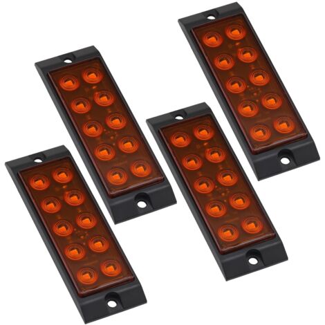 Applicable 10 PCS Feu de position latéral de remorque 12V-24V,feux de circulation étanches IP67 pour camion,feux de couleur ambre,10 LED,feux de position avant et arrière pour remorque,camion,van