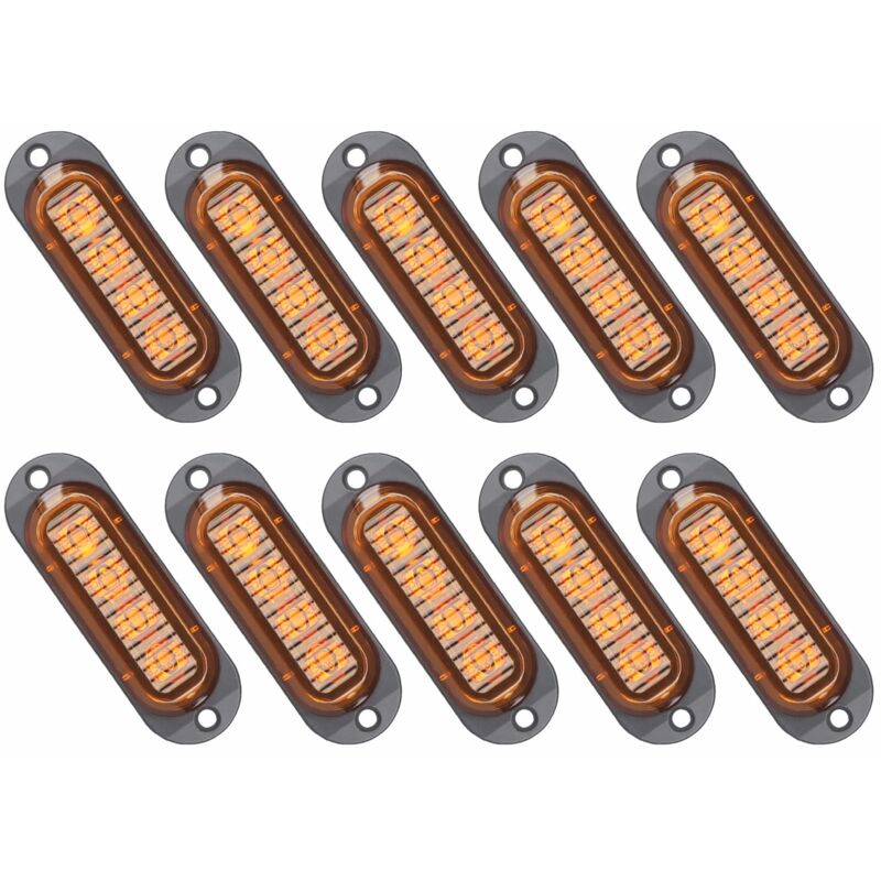 Applicable 10X LED Feux de Marquage Latéral 12 / 24V Feux De Gabarit LED Remorque Lampe Latérale Avertissement Lumière pour Camion RV Caravan (Jaune)