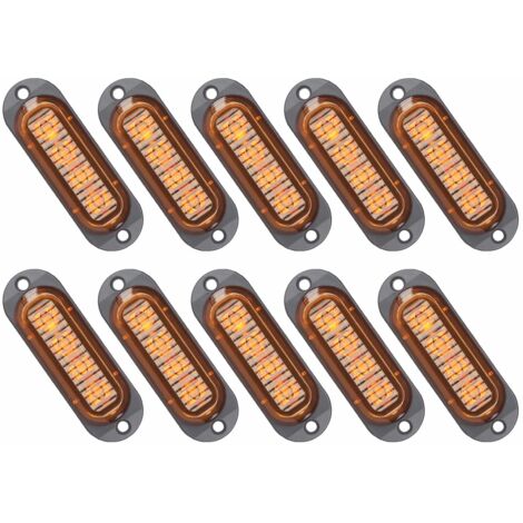Applicable 10X LED Feux de Marquage Latéral 12 / 24V Feux De Gabarit LED Remorque Lampe Latérale Avertissement Lumière pour Camion RV Caravan (Jaune) (Jaune)