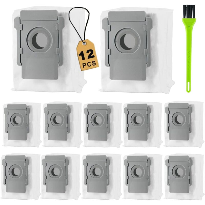 Applicable 12 Sacs d'aspirateur de Rechange pour iRobot, Sacs à poussière pour Roomba i7, i7+, i8, i8+, i3, i3+, i4, i4+, i6, i6+, j7, j7+, s9, s9+