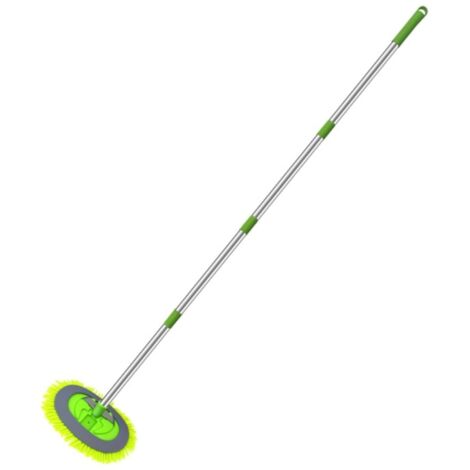 Applicable 140cm Brosse Lavage Voiture Nettoyage à Manche Long Kit de Vadrouille, 2 en 1 Chenille Microfibre Balai Pinceau ​pour Véhicule Voitures Camion Caravane, Sans rayures(1 x Têtes de Vadrouille