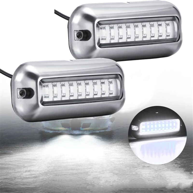 Applicable 2 x 27 LED sous-marine bateau lumière 12V-30V arrière poisson lumière signal lumineux de navigation pour bateau pont kayak yacht marine