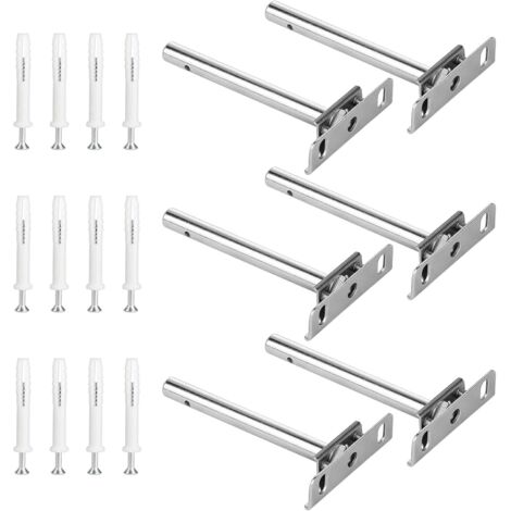 Applicable 6 Pièces Support d'Étagère Flottante Réglable, Longueur 12.7cm Etagere Murale Fixation Invisible avec Vis, Nickelé