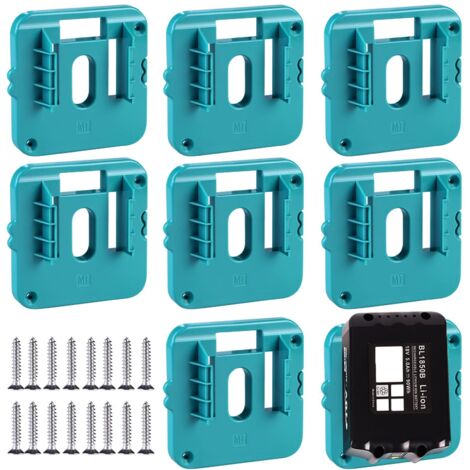 Applicable 8 Pièces Supports De Batterie pour Batterie Makita 18 V, Support De Stockage De Batterie, Support Mural pour Batterie pour Bl1860 Bl1850 Bl1840 Bl1830 (avec 16 Vis, Pas De Batterie)