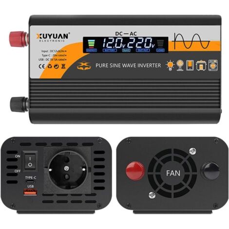 Applicable 800W Convertisseur 12V 220V Pur Sinus: Onduleur à Transformateur avec Allume Cigare Prise Electrique Et Dual AC Prises Et écran LCD, Inverter Trasformatore Caricatore pour RV Voiture De Cam
