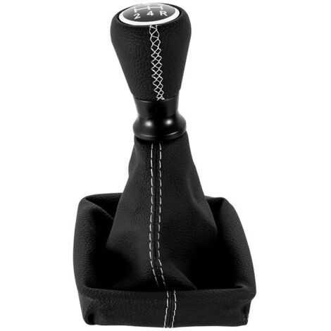 Applicable à la marque 206 levier de changement de vitesse handball cache anti-poussière, couture en cuir intégré cache anti-poussière de poignée de changement de vitesse (blanc)