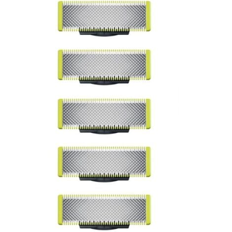 Applicable à Philips OneBlade - Lames de rechange, pour rasoir/tondeuse électrique OneBlade, acier inoxydable robuste, taille, stylisation et rasage, lot de 5,de DEBUNS