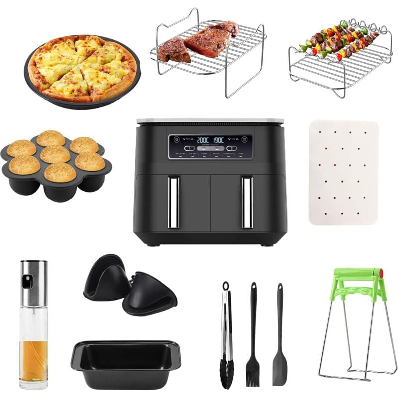 Applicable Accessoires Air Fryer pour Air Fryer AF500EU AF400EU AF300EU Stack XL SL 400EU, 2024 12 PC Accessoires pour Friteuse à Air, Supports et