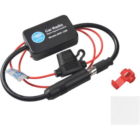 Applicable Amplificateur de Signal D'autoradio 12V, Amplificateur de Signal Radio AM/FM, Amplificateur d'antenne d'autoradio Car Antenna Amplificateur pour Audio Stéréo Digital Car Radio