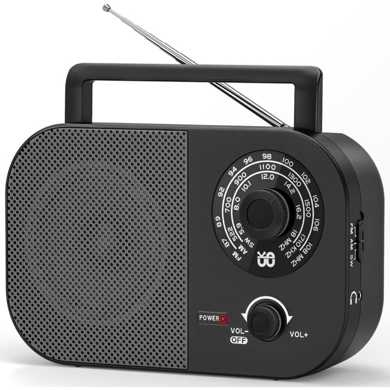 Applicable Applicable Radio Portable AM,FM,SW,FM Poste Radio Portable,Alimentée Secteur et la Batterie pour Une Réception,Haut-Parleur Intégré et