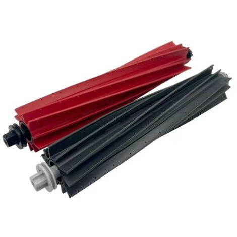 Applicable Applicable roborock Brosse Principale en Caoutchouc pour Aspirateur Roborock G20 S8, Rouge & Noir 2 Pièces