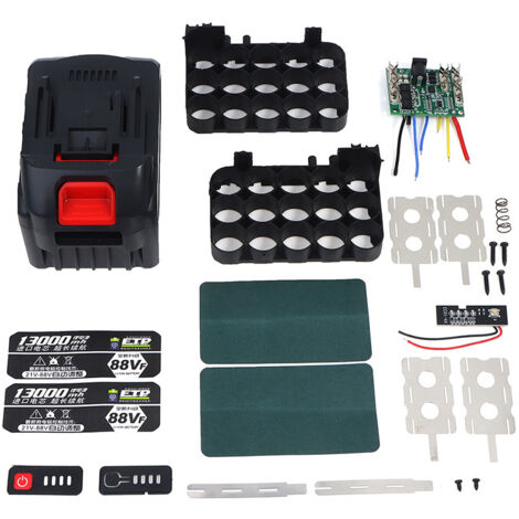Applicable aux clés dynamométriques Makita Ryuyun Shibaura Red Pine Craftsman Rice, kit de boîtier de batterie lithium-ion, carte de circuit imprimé et indicateur de puissance