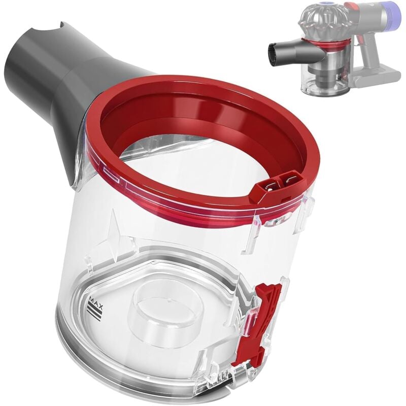 Applicable Bac à Poussière Transparent de Haute Qualité pour Dyson Aspirateurs V7/V8, pour Dyson V7/V8 Accessoires Aspirateur, Pièces Détachées pour