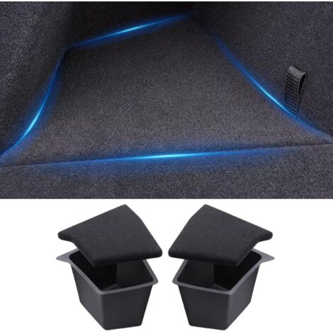 Applicable Bacs de Rangement de Coffre étanches pour Tesla Model Y Coffre Srrière Svec Rebord en Moquette Boîte de Rangement pour Tesla Y 2020-2024 Accessoires Intérieurs (Fabriqués à Berlin-2 pièces)
