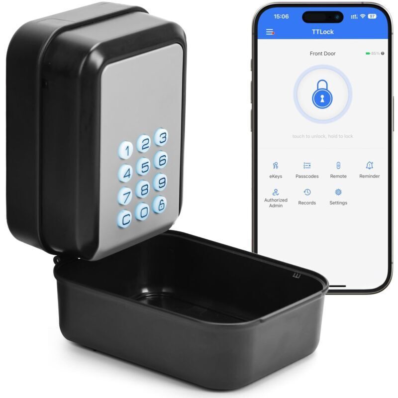Applicable Boîte À Clés Intelligente Grand Format Avec Verrou - Contrôle Via l'Application TTLock, Déverrouillage Par Bluetooth Et Code Secret