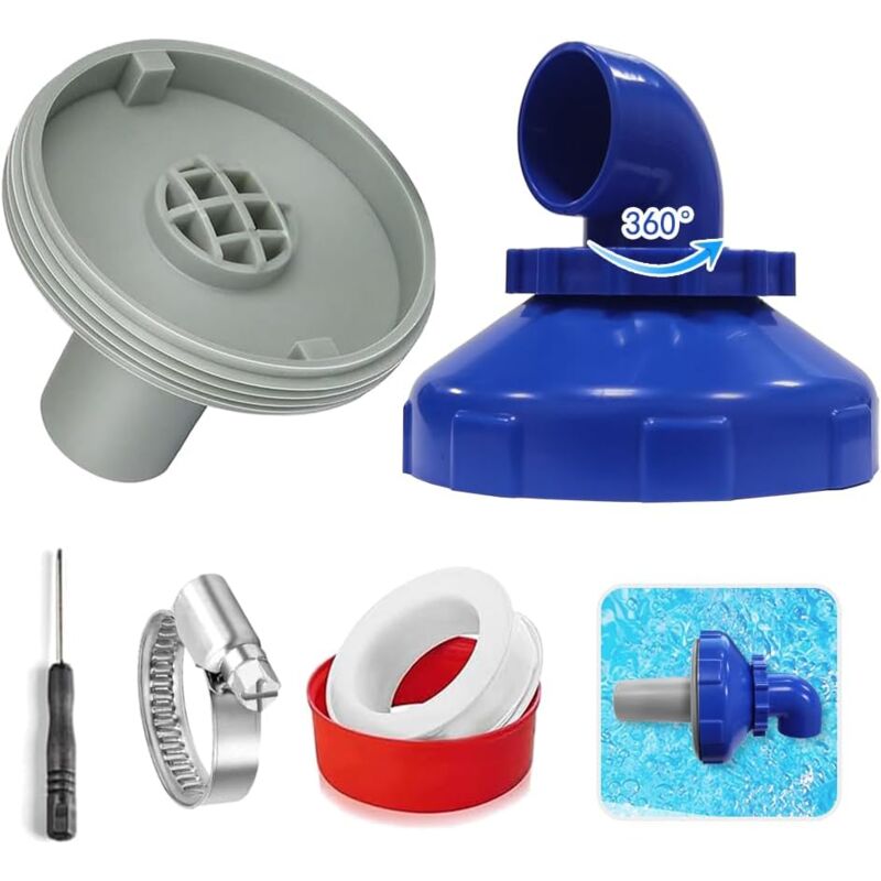 Applicable Buse de remplissage de piscine rotative à 360° - Buse de sortie réglable - Avec accessoires de raccordement pour piscine Intex Bestway