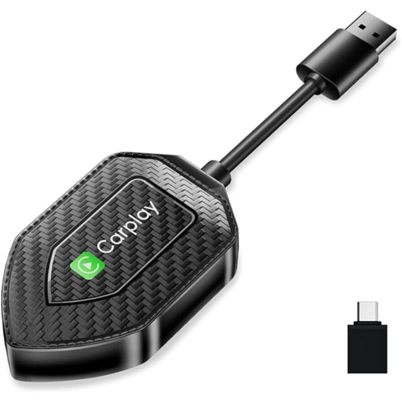 Applicable CarPlay 2 en 1 sans fil Bluetooth 5.0 Android Auto Box Dongle en forme de bouclier Plug and Play