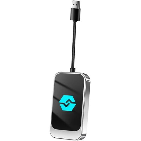 Applicable CarPlay 2 en 1 sans fil Bluetooth 5.0 Android Auto Box Dongle en forme de bouclier Plug and Play