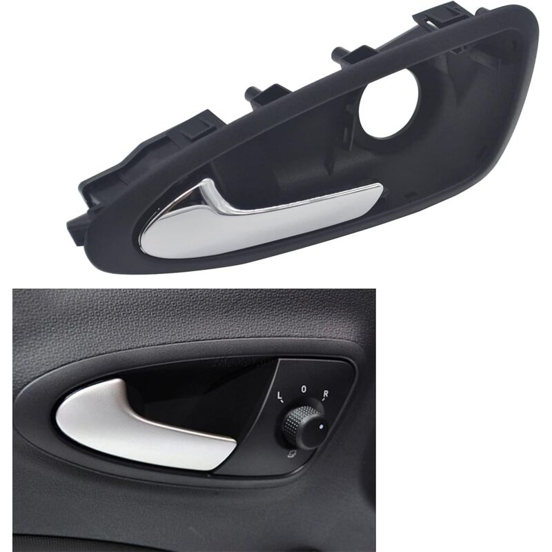 Applicable Conducteur Poignée pour Seat Ibiza 6J 6J1837113A Chromée Poignée de Porte Intérieure de Voiture Avant Gauche pour Ibiza 2009-2017