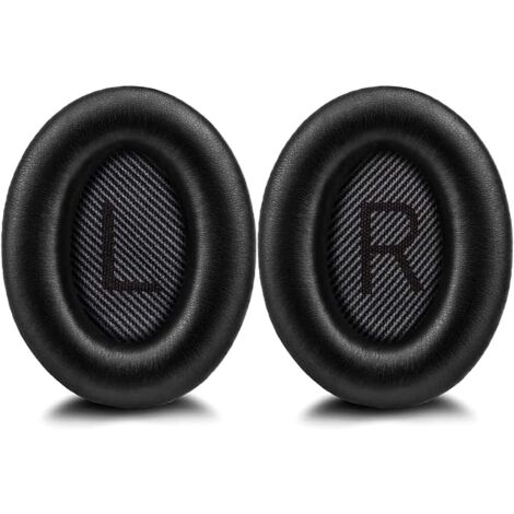 Applicable Coussinets d'oreille pour Casque Bose,Coussinets de Rechange Professionnels pour Casque Bose QuietComfort Bose QC35/QC35 II,Mousse viscoélastique Acoustique et Cuir protéique(1Paire Noire)