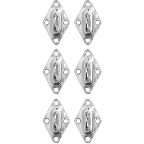 Applicable Crochet mural de plaque à œil en diamant, matériel de pont marin en acier inoxydable pour voile de pare-soleil 5mm/0,20 pouces 6 pièces
