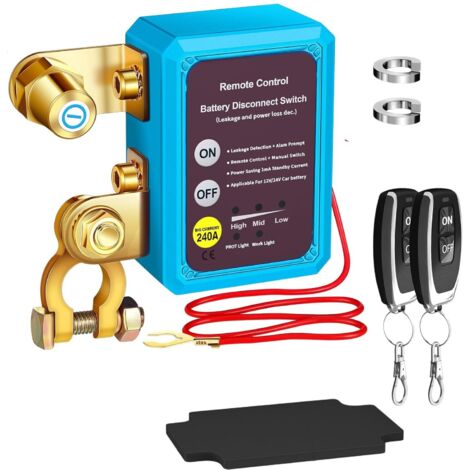 Applicable Disjoncteur de batterie télécommandé sans fil 12 V 240 A - Interrupteur d'arrêt automatique pour voiture, camping-car, ATV, camion, bateau
