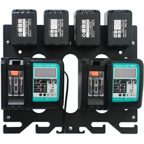 Applicable étagère Murale 3 en 1 pour Batterie, Support Mural en Métal, Support pour Batteries D'Outils, Organisation sans Effort, Station de Charge pour Perceuse sans Fil