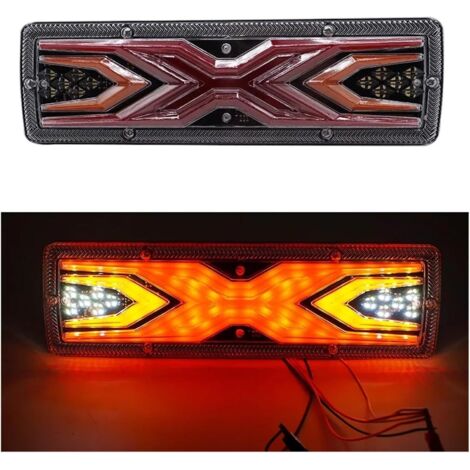 Applicable Feu Arrière Feu Arrière Dynamique Universel Pour Camion Clignotant Feu Freinage Arrière Feu Signalisation Inversé, Pour Remorque Camion Bus Caravane Camping-car Feux Arrières(2piece 12-24v 
