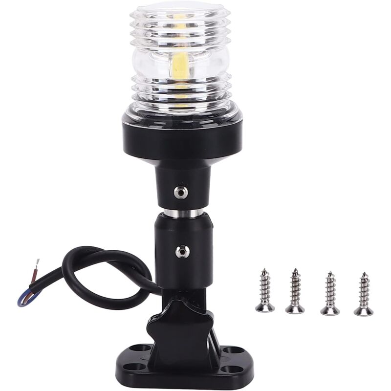 Applicable Feu D'ancre de Bateau, 6 Pouces 3W, Feu de Signalisation D'ancre Arrière de Bateau Marin, Lampe de Navigation Blanche 3 Milles Marins IP66