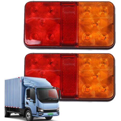 Applicable Feux arrière LED pour camion, feux latéraux de remorque LED,Feu arrière de signalisation à 10 LED Feux arrière de conduite de nuit 12-80V, feu arrière de Signal de remorque à haute intensi