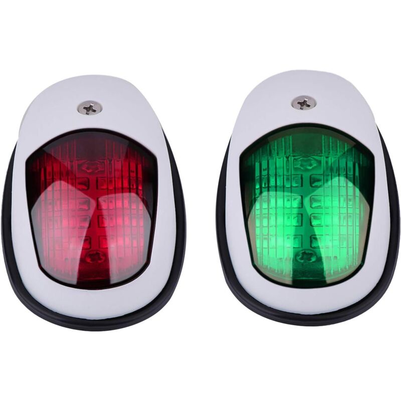 Applicable Feux de Navigation pour Bateau, 2 pièces 12V Vert et Rouge Marine Yacht LED Lumière Voile Lumière d'arc Latérale de Port de Signal pour