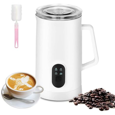 Applicable Froisseur à Lait Électrique – Mousseur Automatique en Acier Inoxydable 350ml Chaud & Froid avec Écran Tactile, Commutation des Modes en Un Clic pour Café, Latte, Cappuccino & Plus White