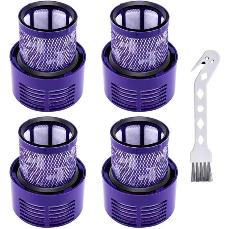 Applicable iltre pour Dyson V10 SV12, 4 Pack Lavable Filtres de Remplacement pour Dyson V10 Cyclone, V10 Absolute, V10 Animal, V10 Total Clean, V10