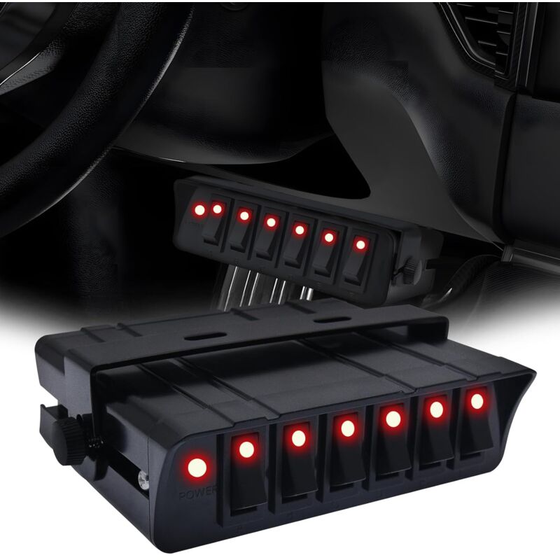 Applicable Interrupteur à bascule 6 vitesses SPST 12 V - Interrupteur marche/arrêt - 40 A maximum - Pour voiture, bateau, marine, voitures,