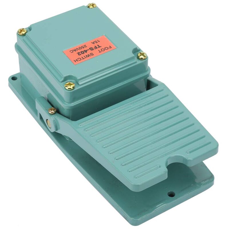 Applicable Interrupteur à Pédale Commutateur Pied AC 250V 15A 1NO 1NC, Pédale électrique en Aluminium Antidérapante TFS-402 Pédale D'alimentation à