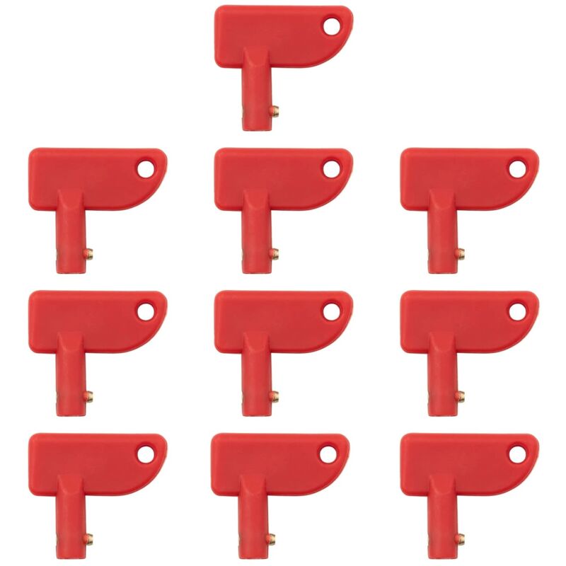 Applicable Lot de 10 Clés pour Interrupteur de Batterie de Voiture, 12 V 24 V Les clés Rechange commutateur d'isolateur pour Voiture Bateau Camion