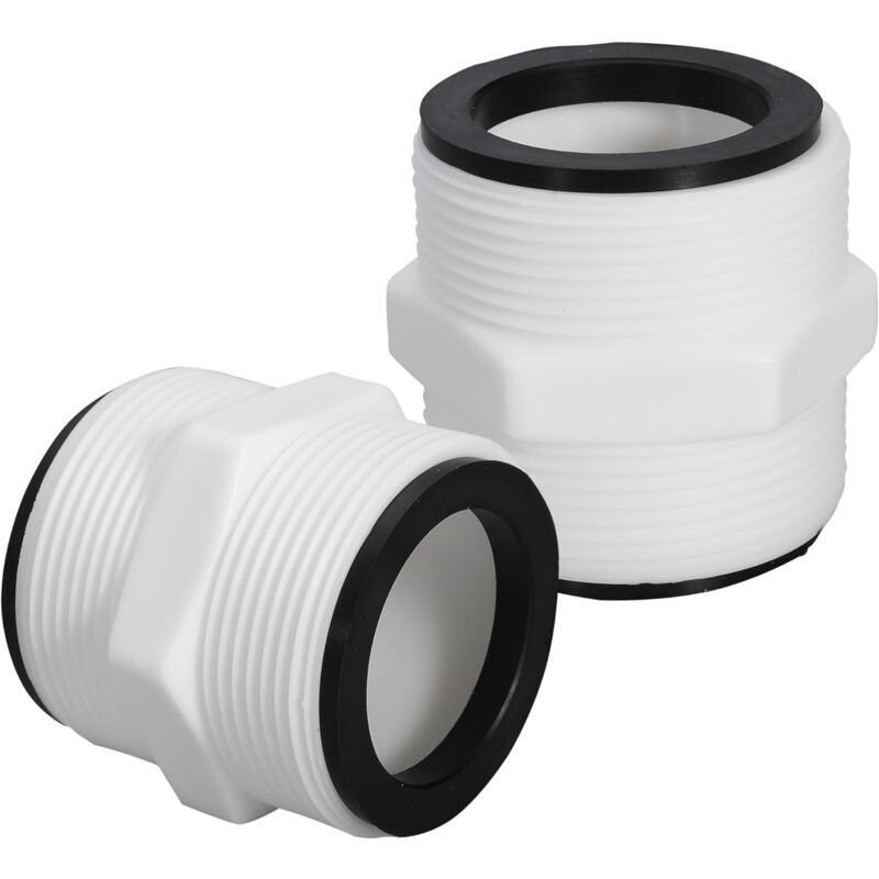 Applicable Lot de 2 adaptateurs de tuyau de piscine de 3,8 cm compatible avec tuyau de pompe de piscine hors sol de 3,8 cm avec 2 joints d'étanchéité