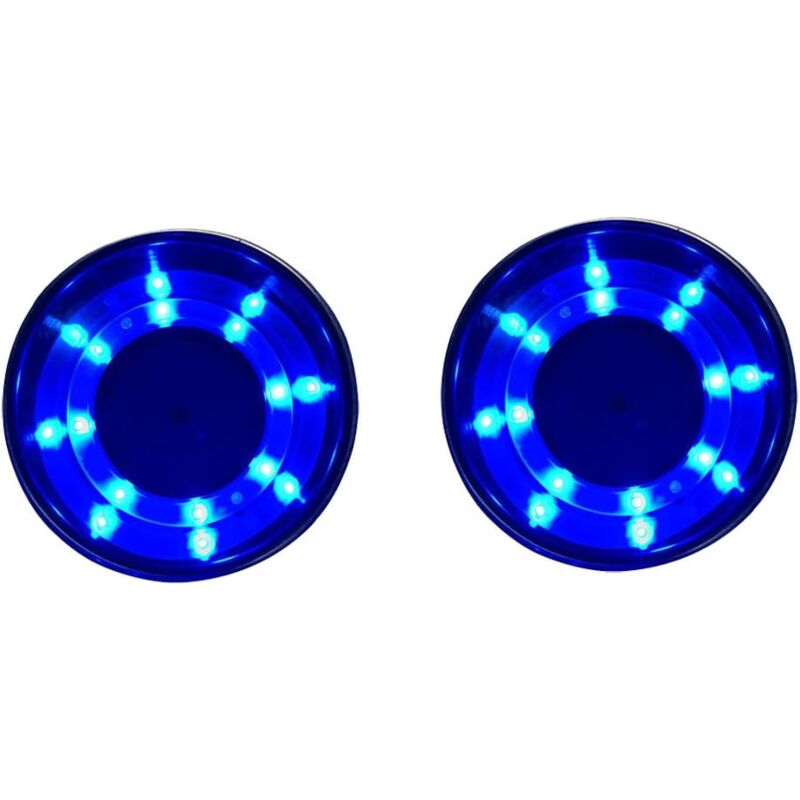 Applicable Lot de 2 porte-gobelets en acier inoxydable avec LED bleu clair pour bateau, camping-car, caravane