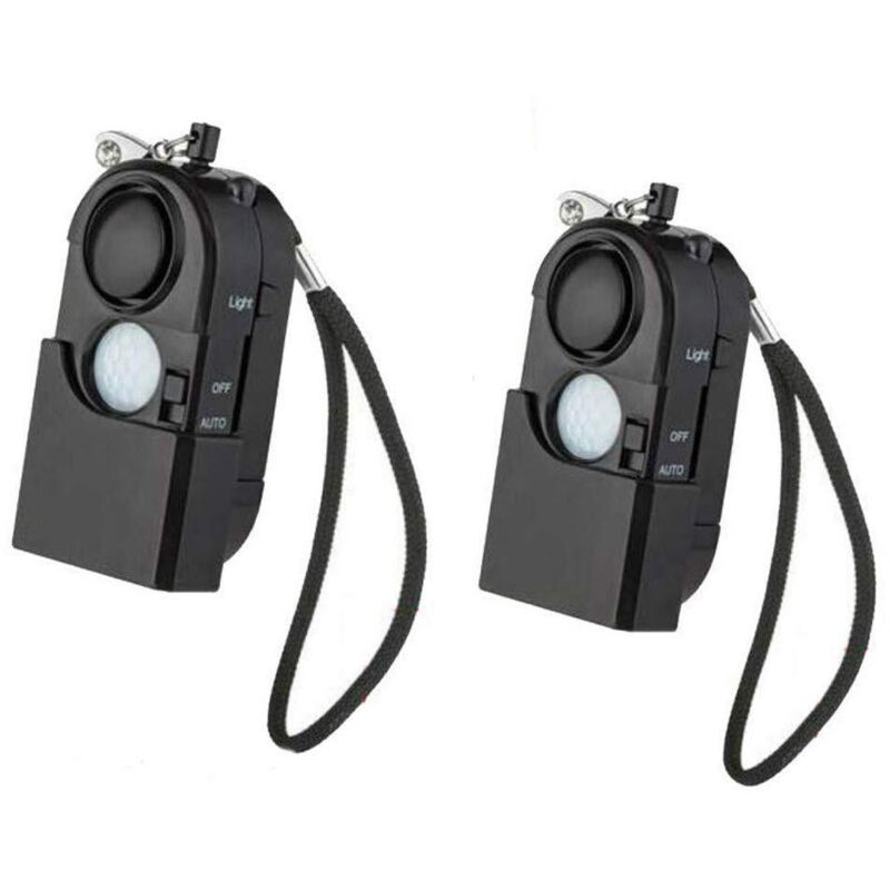 Applicable Lot de 2 sirènes de Poche - Alarme personnelle de 120 DB avec LED - Mini alarmes infrarouges - pour Enfants, Personnes âgées - Hôtel,